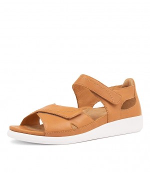 Brown / White Ziera Ians (Wide) Women Sandals | Z-793541
