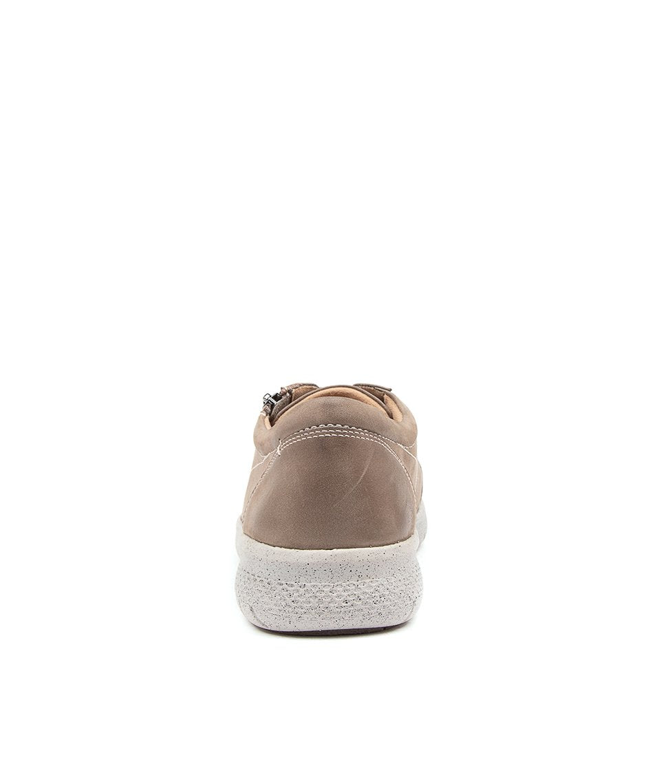 Grey Brown Ziera Solar (Extra Wide, Adjustable Fit) Women Sneakers | Z-590832
