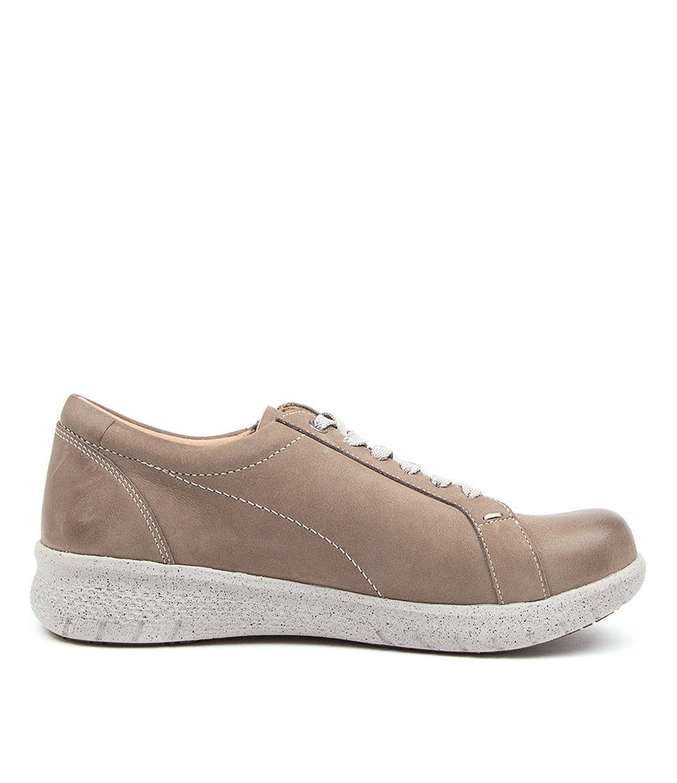 Grey Brown Ziera Solar (Extra Wide, Adjustable Fit) Women Sneakers | Z-590832